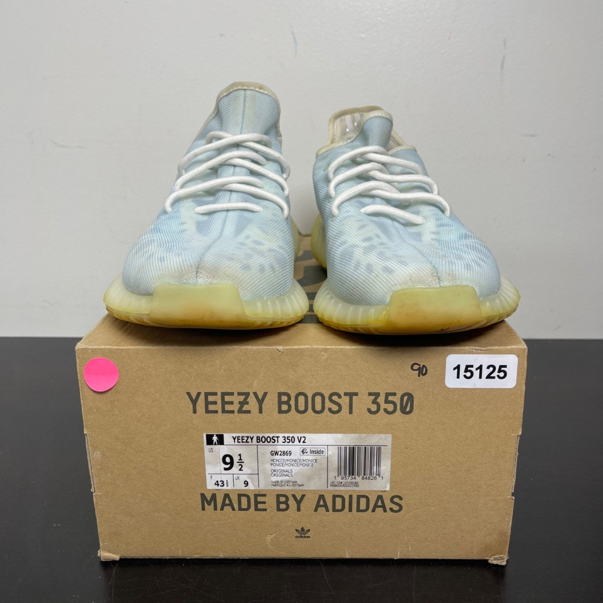 adidas Yeezy Boost 350 V2 Mono Ice 9.5 (Moderately Worn Pre-Owned)adidasMono Ice/Mono Ice/Mono Ice - Image 2