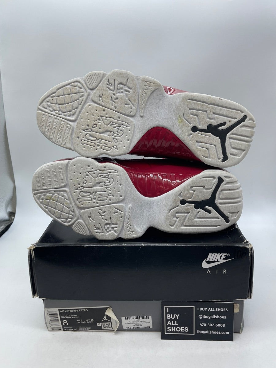Jordan 9 Retro White Gym Red 8 (Moderately Worn Pre-Owned) - Image 7