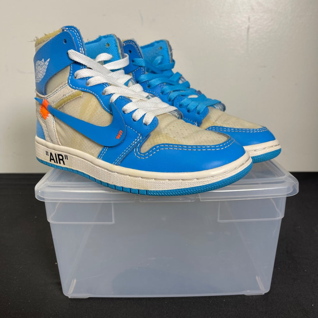 Jordan 1 Retro High Off-White University Blue (Size 4) - Image 1
