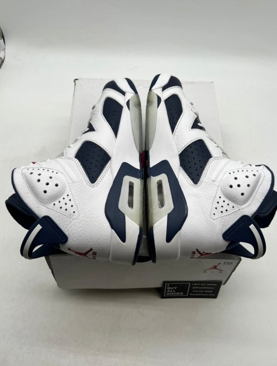 Jordan 6 Retro Olympic (2024) 9 (Lightly Worn Pre-Owned)JordanWhite/Varsity Red/Midnight Navy - Image 8