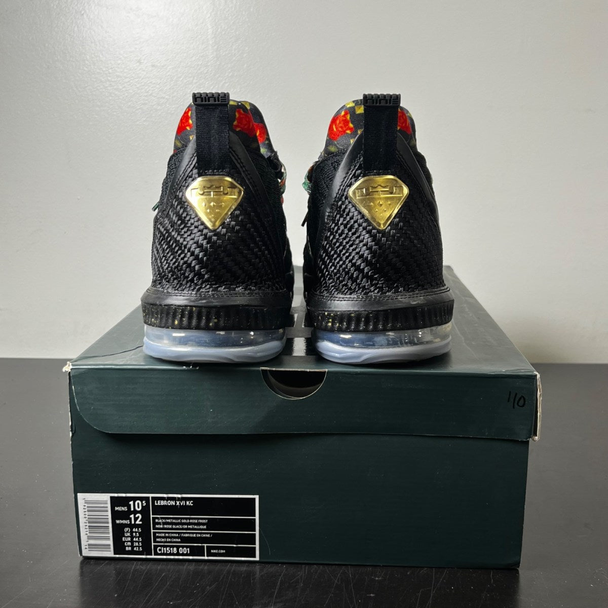 Nike LeBron 16 Watch the Throne 10.5 (Lightly Worn Pre-Owned)NikeBlack/Metallic Gold-Rose Frost - Image 5