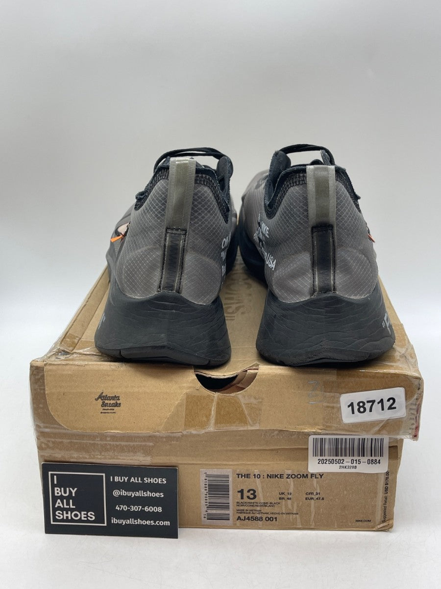 Nike Zoom Fly Off-White Black Silver 13 (Heavily Worn Pre-Owned) - Image 3