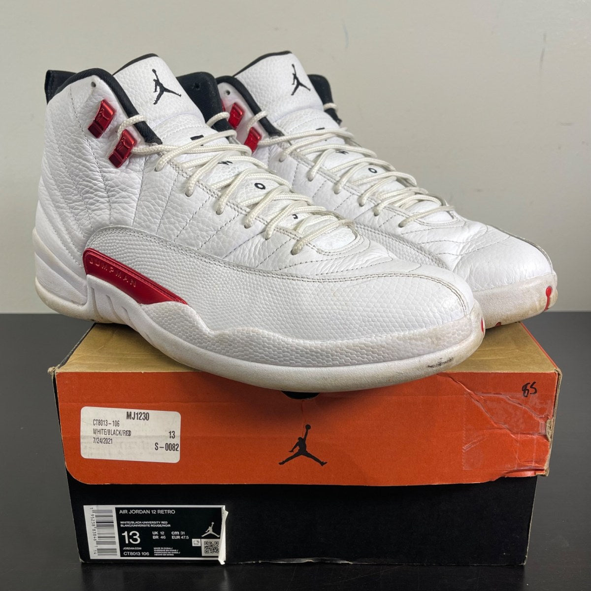 Jordan 12 Retro Twist 13 (Moderately Worn Pre-Owned)JordanWhite/Black-University Red - Image 1