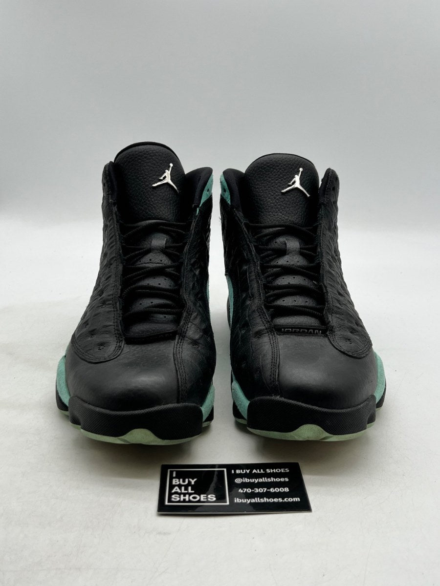 Jordan 13 Retro Black Island Green 12 (Moderately Worn Pre-Owned) - Image 2