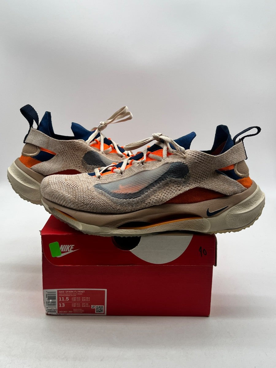 Nike Spark Flyknit Tan Total Orange 11.5 (Lightly Worn Pre-Owned)NikeHemp/College Navy-Total Orange - Image 1