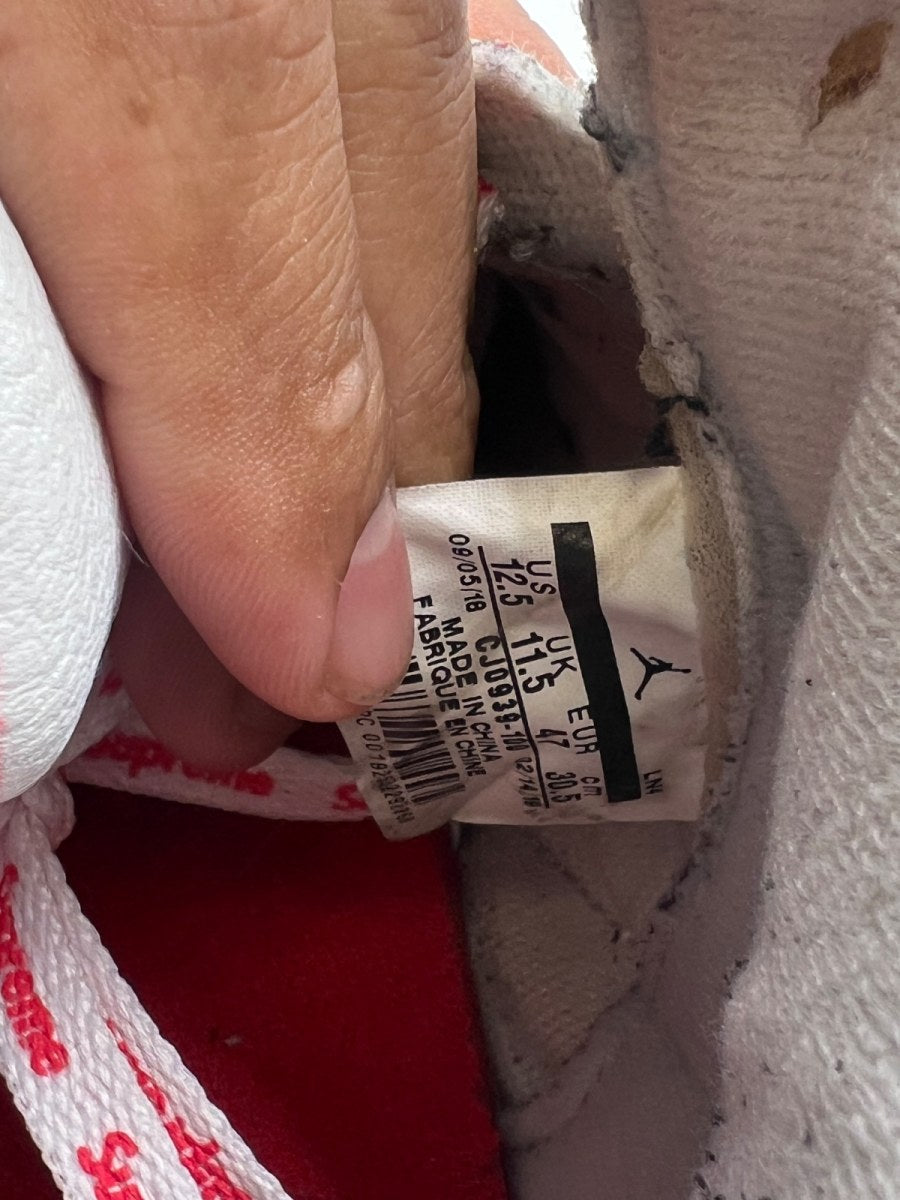 Jordan 3 Retro Tinker White University Red 12.5 (Heavily Worn Pre-Owned)JordanWhite/University Red-Neutral Grey - Image 8