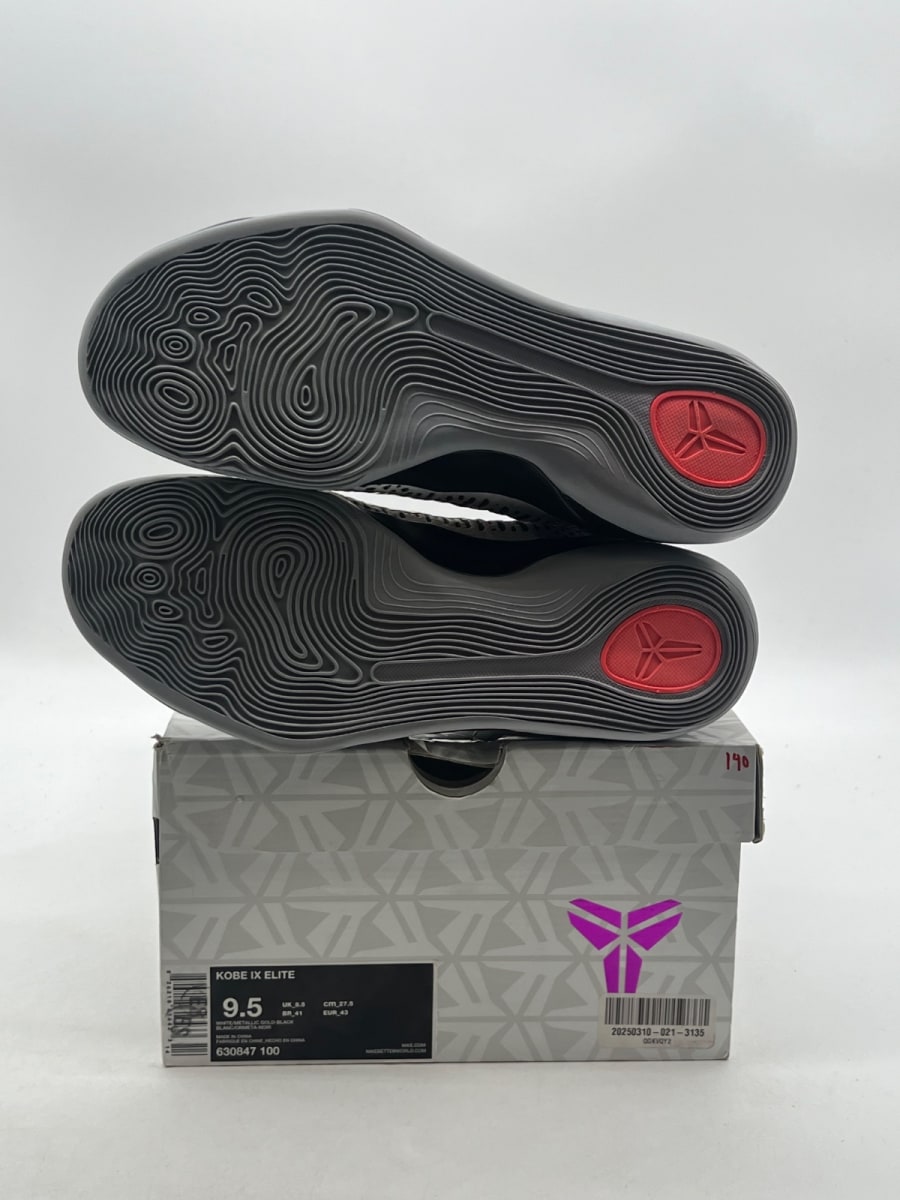 Nike Kobe 9 Elite Gold Fundamentals 9.5 (Lightly Worn Pre-Owned)NikeWhite/Metallic Gold-Black - Image 8