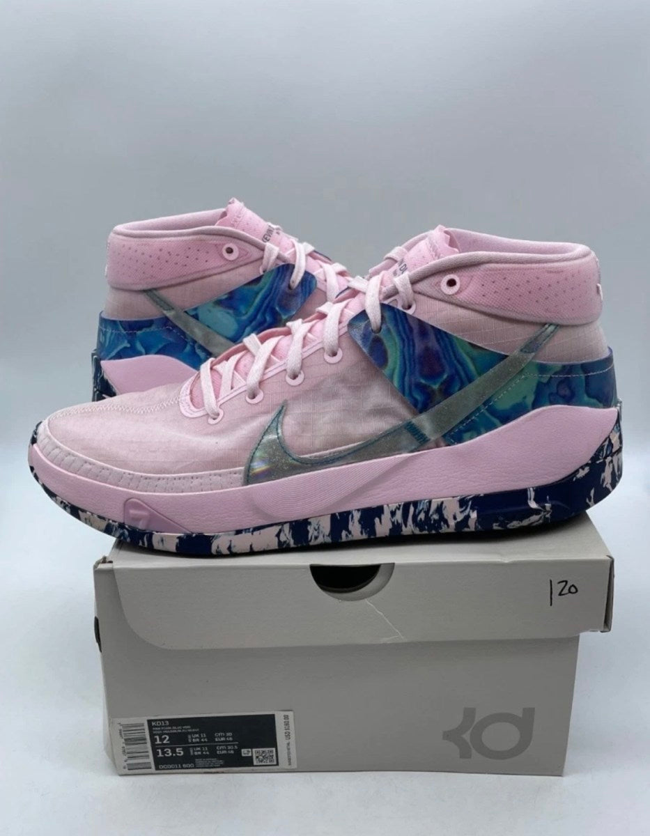 Nike KD 13 Aunt Pearl 12 (Lightly Worn Pre-Owned)NikePink Foam/Light Arctic Pink-Blue Void - Image 1