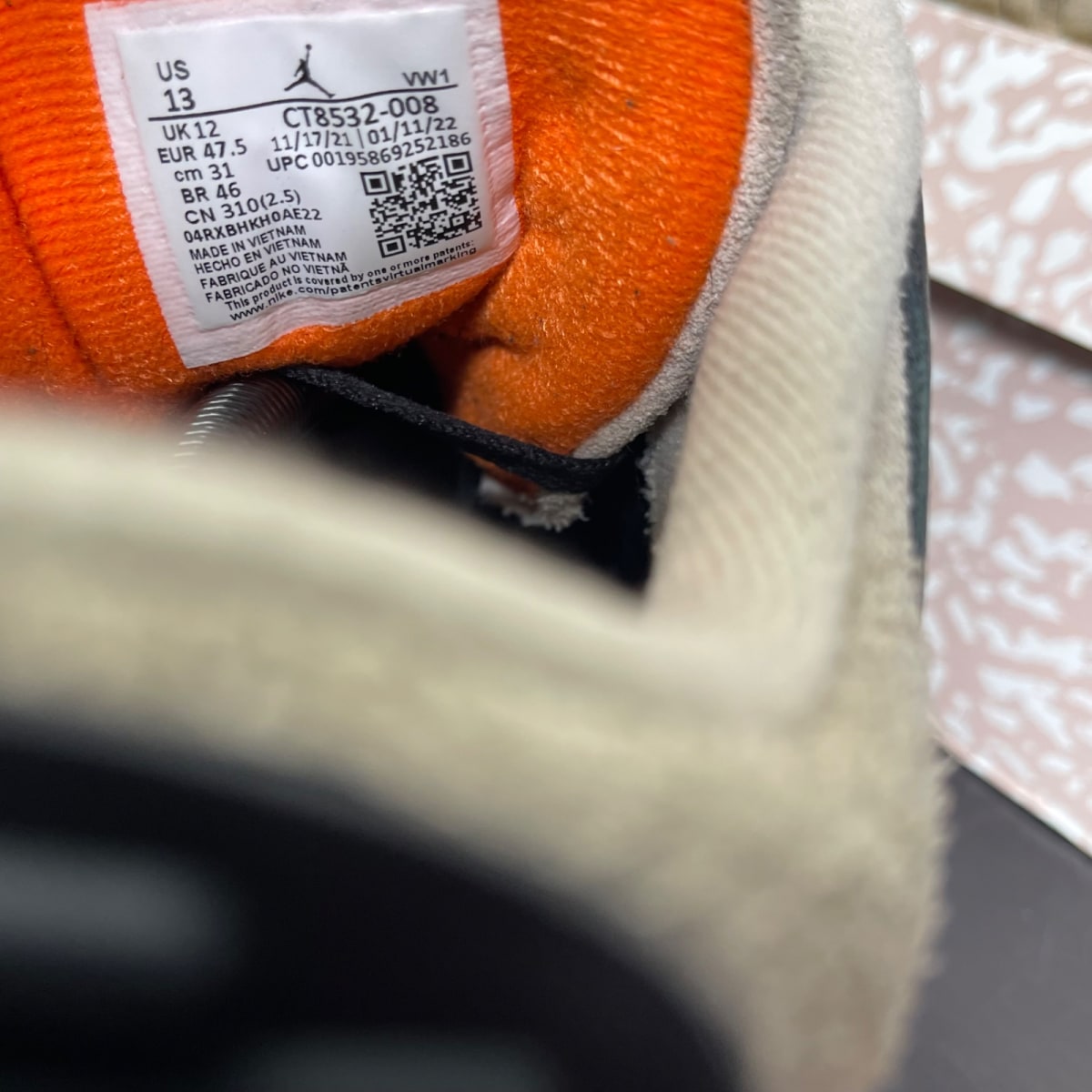 Jordan 3 Retro Desert Elephant 13 (Moderately Worn Pre-Owned)JordanBlack/Rush Orange/Fossil Stone/Sail - Image 6