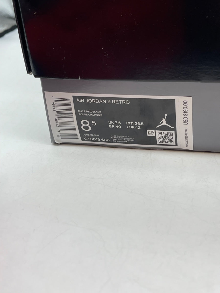Jordan 9 Retro Chile Red 8.5 (Moderately Worn Pre-Owned) - Image 9