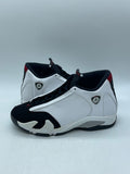 Jordan 14 Retro Black Toe (2014) 10.5 (Moderately Worn Pre-Owned)JordanWhite/Black-Varsity Red-Metallic Silver - Image 1