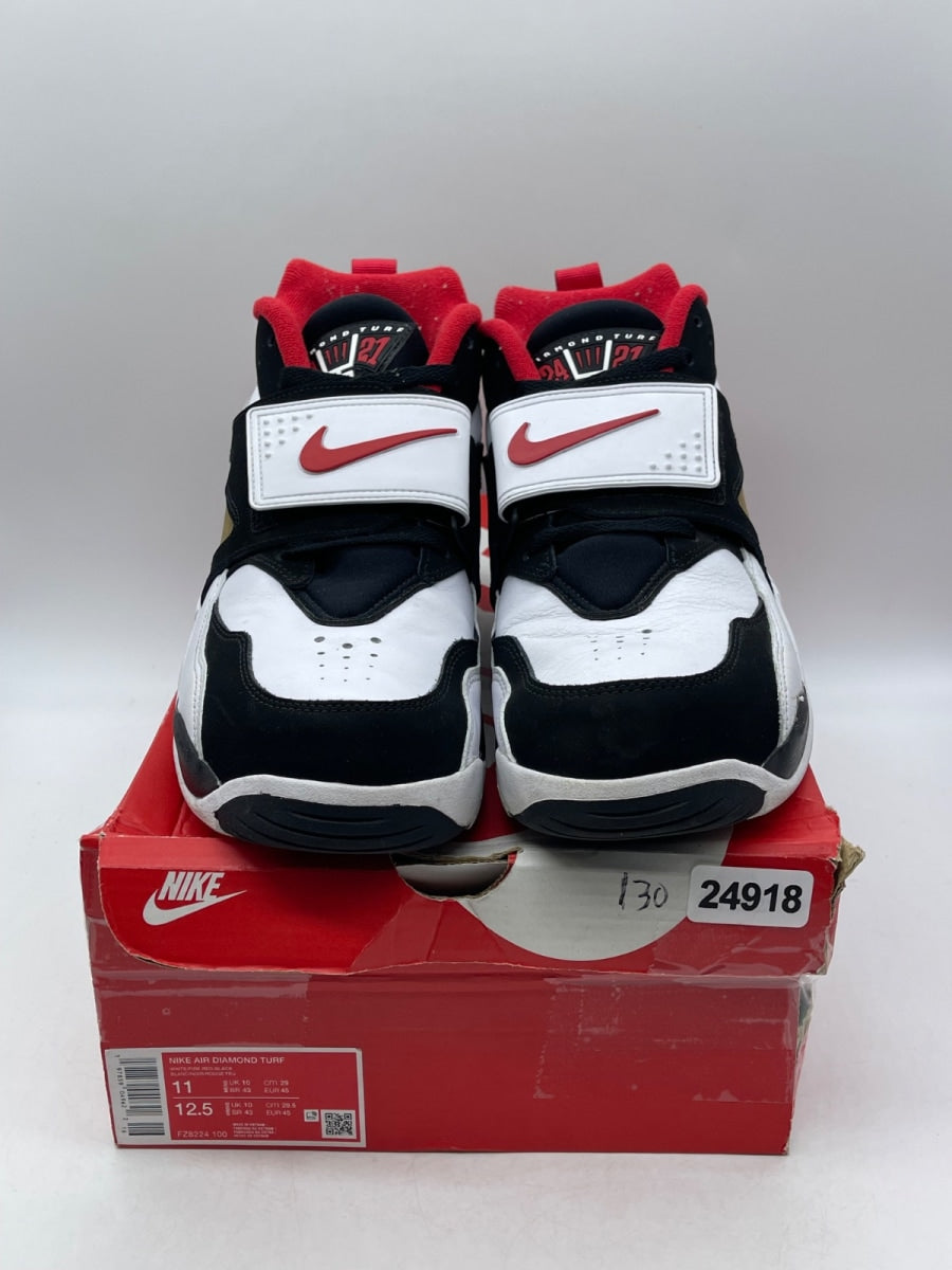 Nike Air Diamond Turf 49ers (2025) 11 (Moderately Worn Pre-Owned)NikeWhite/Fire Red/Black/Metallic Gold - Image 2