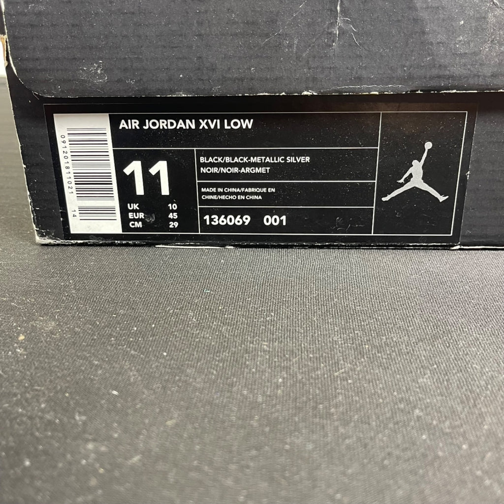 Jordan 16 OG Low Black / Chrome 11 (Moderately Worn Pre-Owned)JordanBlack/Black-Metallic Silver - Image 7