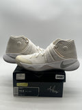 Nike Kyrie 2 Silver Speckle 10.5 (Lightly Worn Pre-Owned)NikeWhite/Metallic Silver-Tour Yellow - Image 1