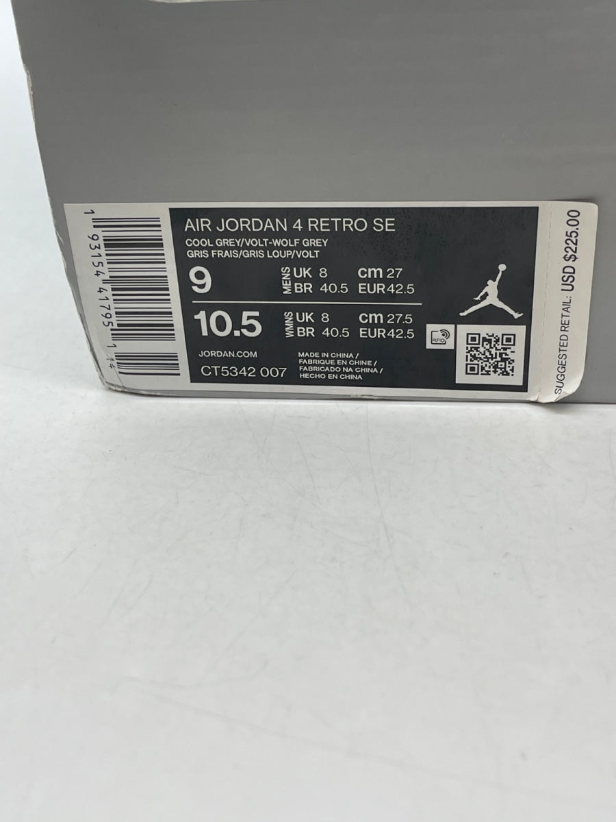 Jordan 4 Retro SE 95 Neon 9 (Moderately Worn Pre-Owned)JordanCool Grey/Volt-Wolf Grey-Anthracite - Image 9