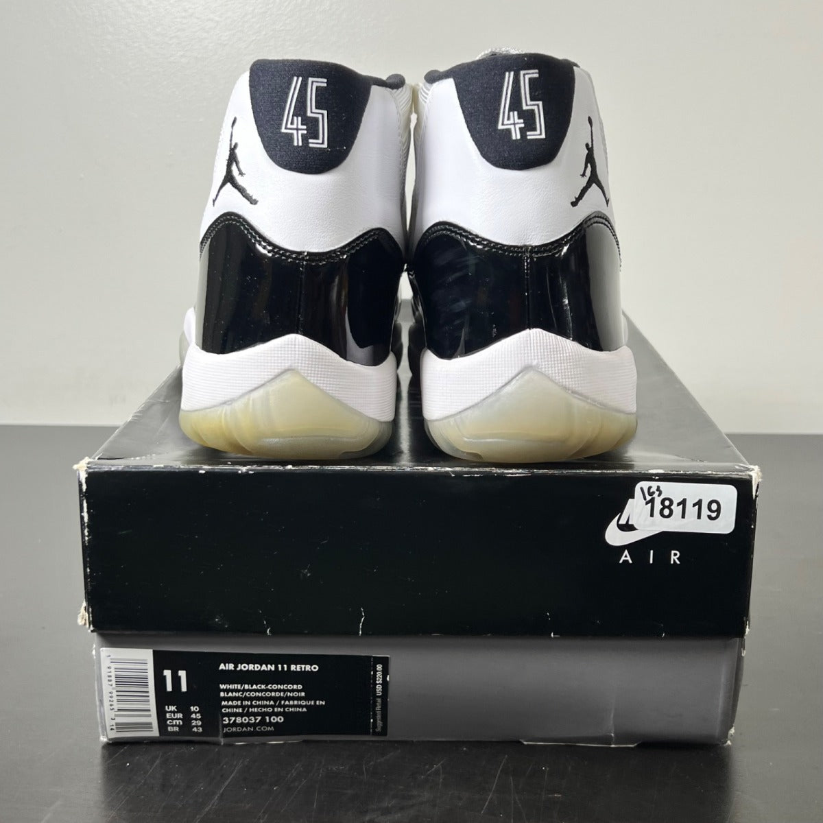 Jordan 11 Retro Concord (2018) 11 (Lightly Worn Pre-Owned)JordanWhite/Black-Concord - Image 4