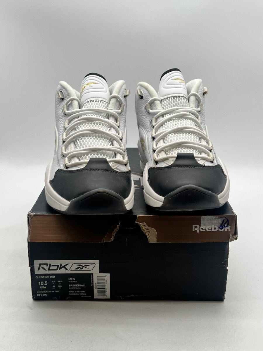 Reebok Question Mid Black Toe 10.5 (Moderately Worn Pre-Owned) - Image 2