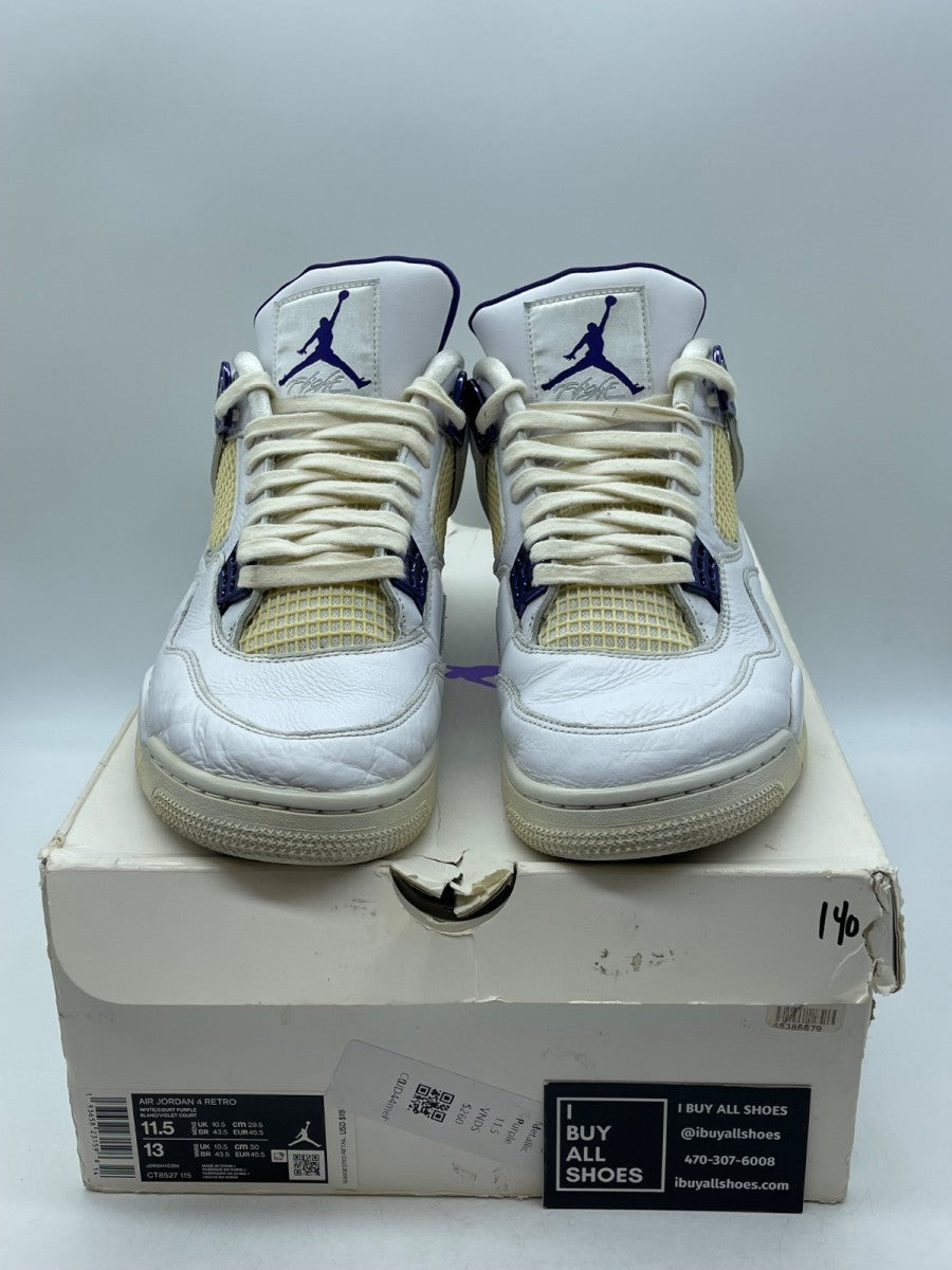Jordan 4 Retro Metallic Purple 11.5 (Moderately Worn Pre-Owned) - Image 2
