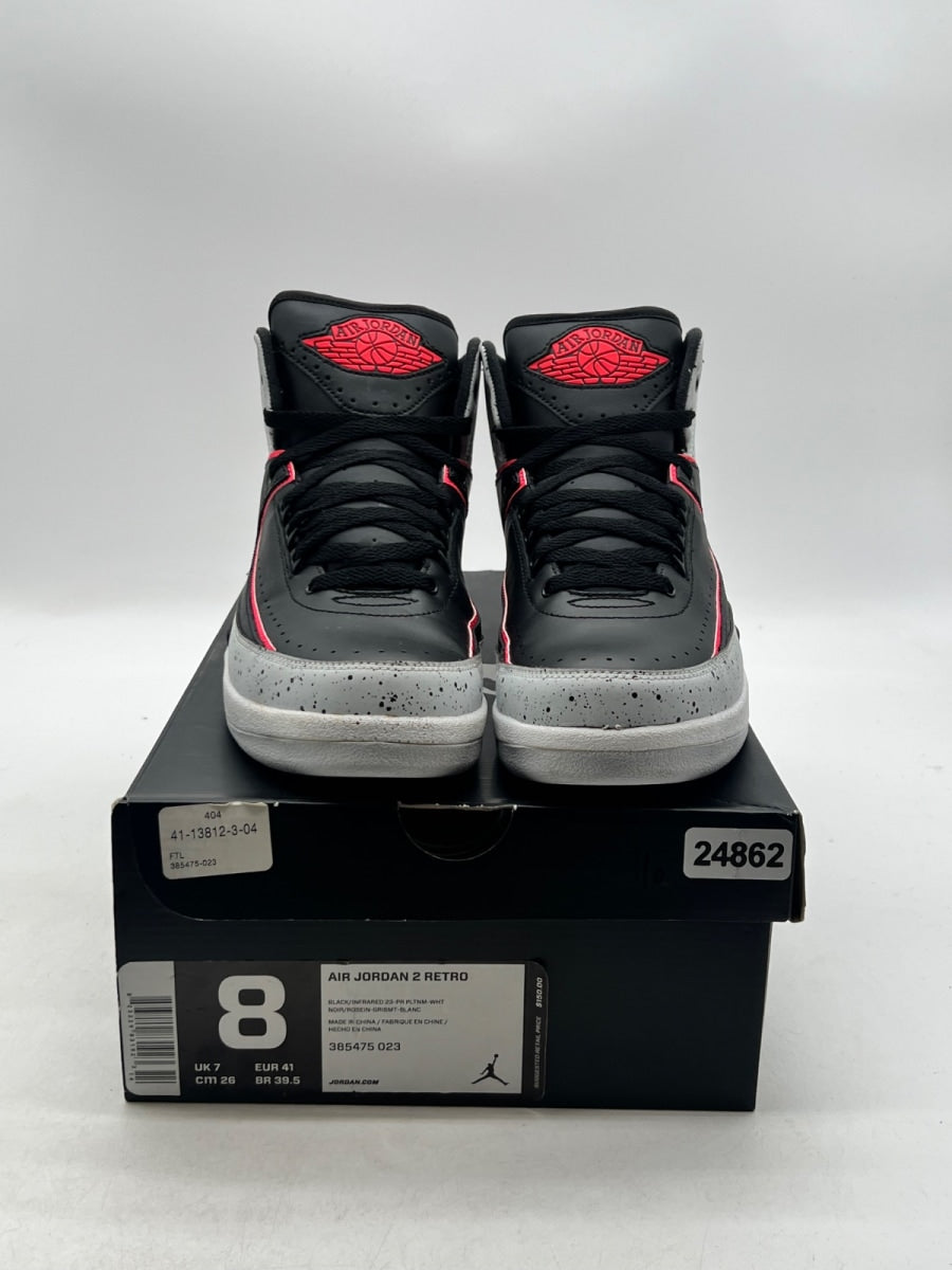 Jordan 2 Retro Infrared Cement 8 (Lightly Worn Pre-Owned)JordanBlack/Infrared 23-Pure Platinum-White - Image 2