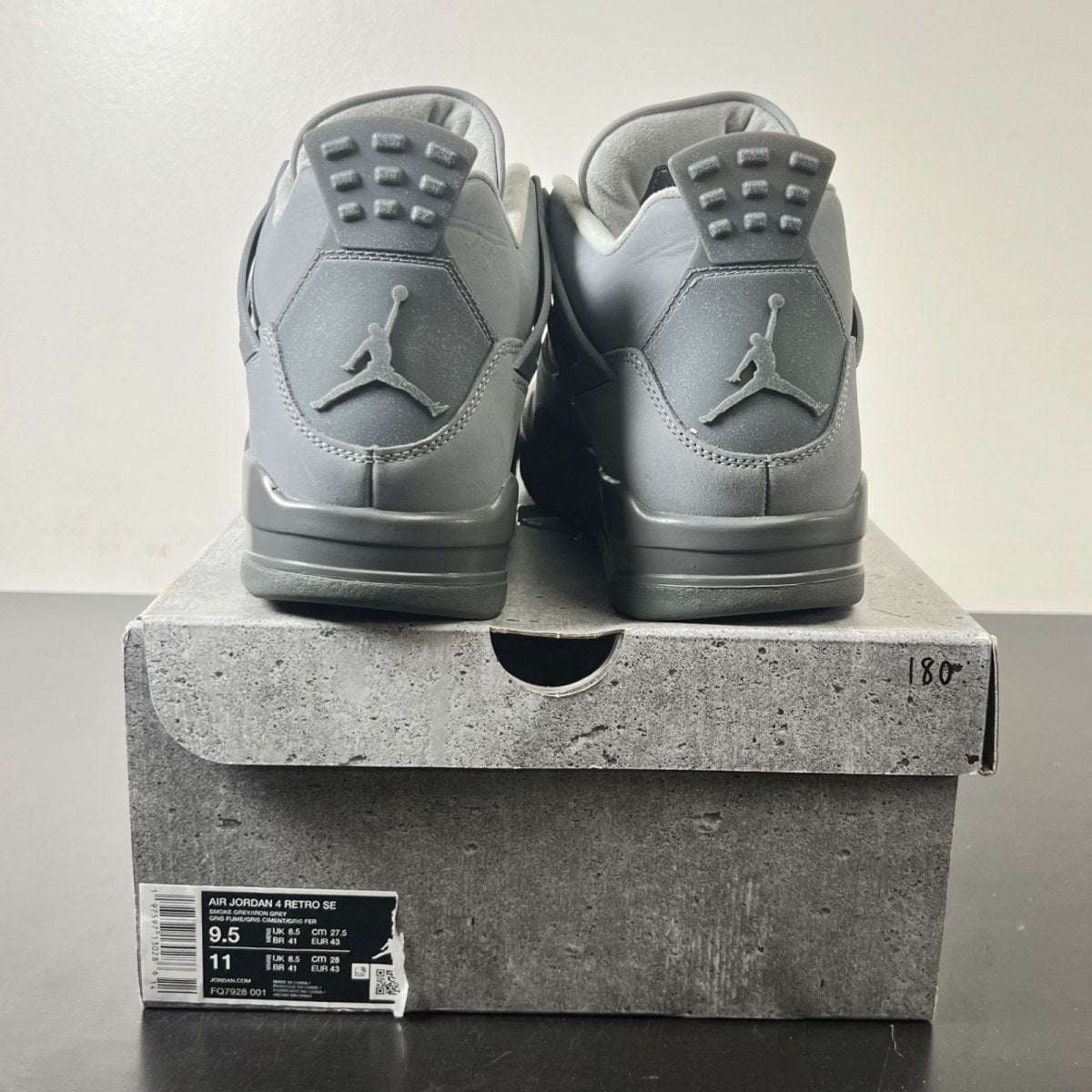 Jordan 4 Retro SE Paris Olympics Wet Cement 9.5 (Lightly Worn Pre-Owned)JordanSmoke Grey/Iron Grey/Cement Grey/Particle Grey - Image 4