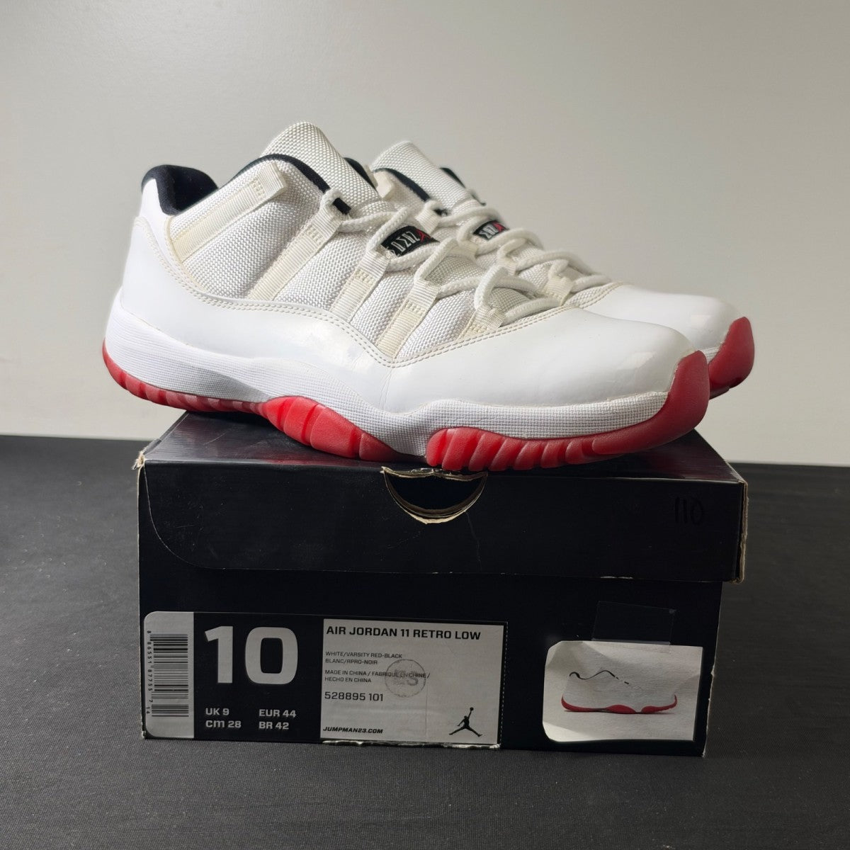 Jordan 11 Retro Low White Red (2012) (Size 10) - Image 1