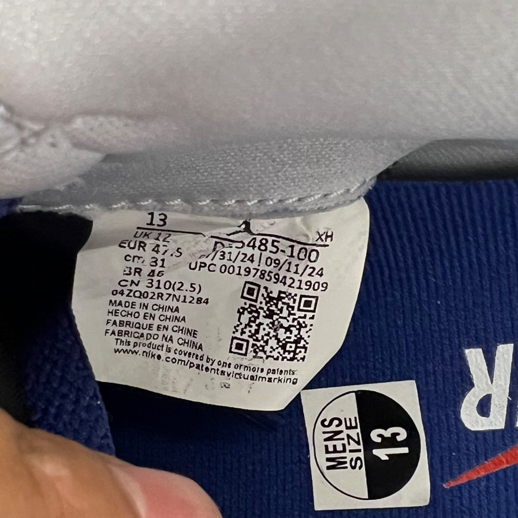 Jordan 1 Retro High OG Rare Air 13 (Lightly Worn Pre-Owned)JordanWhite/Black-Neutral Grey-Deep Royal Blue-Muslin - Image 7