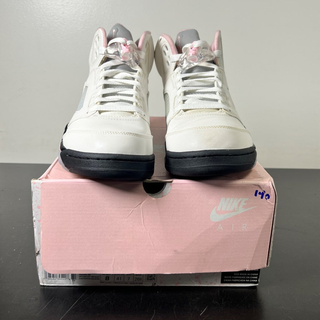 Jordan 5 Retro Medium Soft Pink 8 (Moderately Worn Pre-Owned)JordanWhite/Medium Soft Pink/Black - Image 2