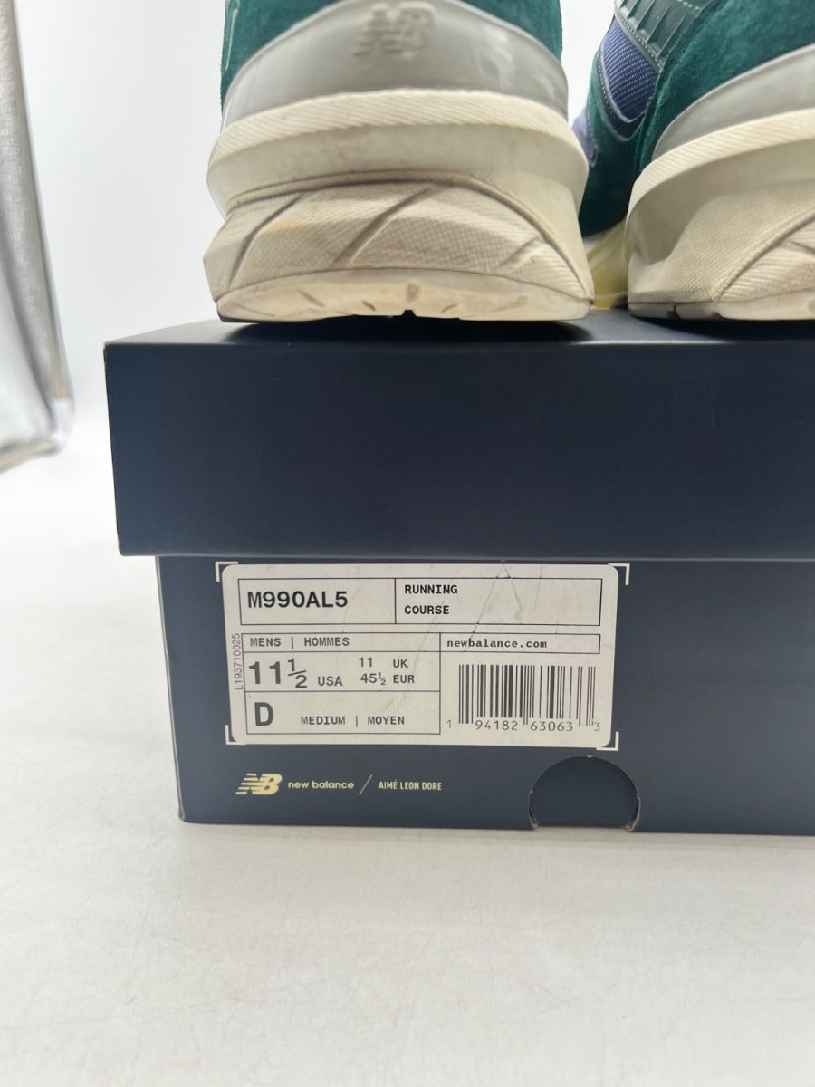 New Balance 990v5 Aime Leon Dore Life in the Balance 11.5 (Moderately Worn Pre-Owned)New BalanceGreen/Blue - Image 4