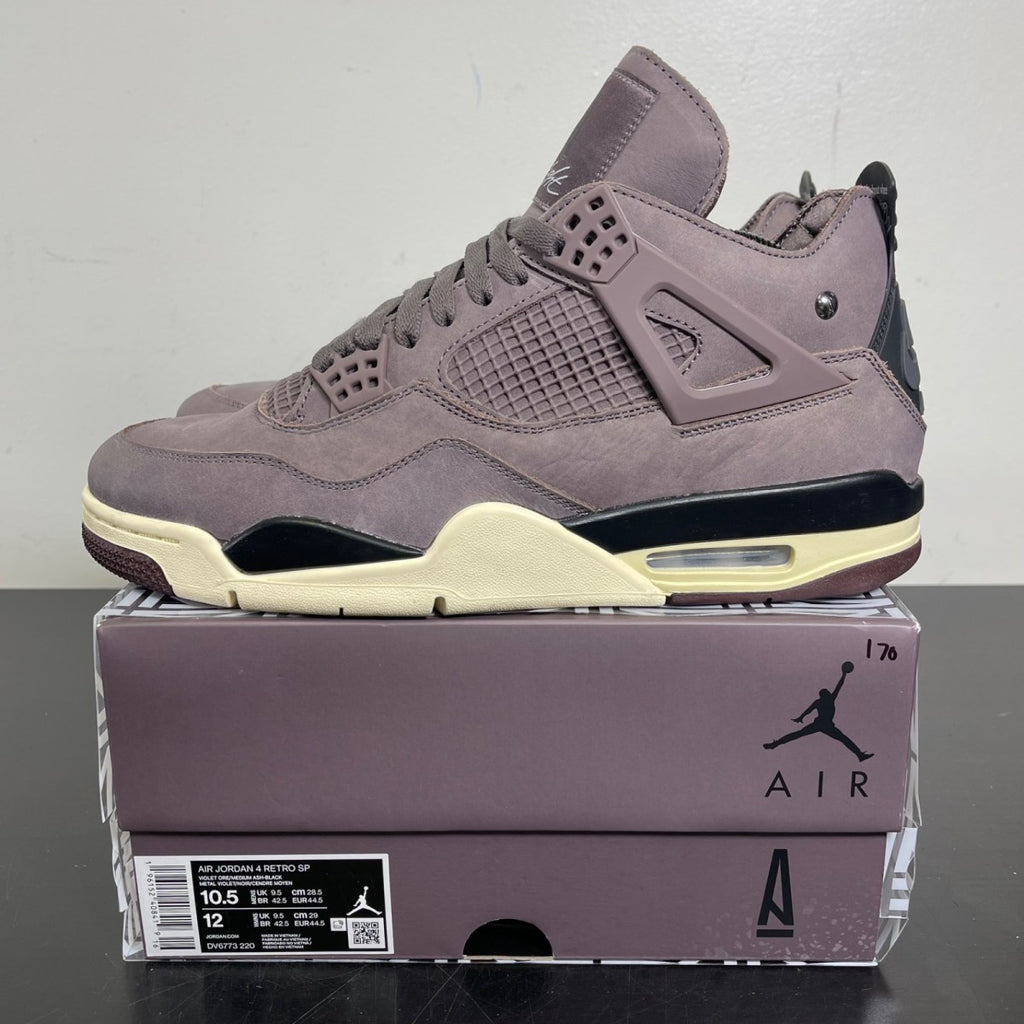 Jordan 4 Retro SP A Ma Maniére Violet Ore 10.5 (Moderately Worn Pre-Owned)JordanViolet Ore/Medium Ash-Black-Muslin-Burgundy Crush - Image 3