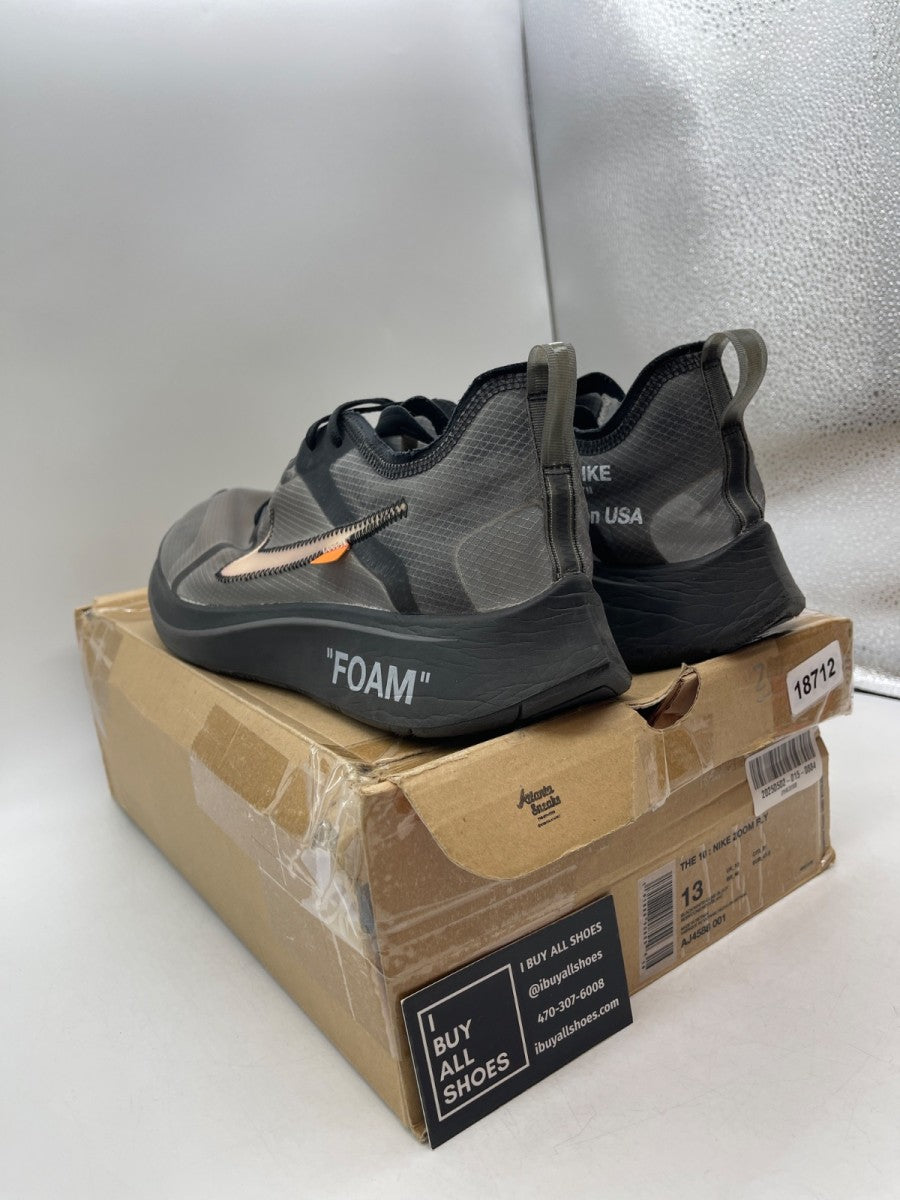 Nike Zoom Fly Off-White Black Silver 13 (Heavily Worn Pre-Owned) - Image 4
