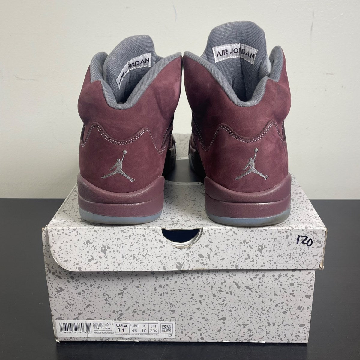 Jordan 5 Retro Burgundy (2023) 11 (Moderately Worn Pre-Owned)JordanDeep Burgundy/Light Graphite/Metallic Silver - Image 4