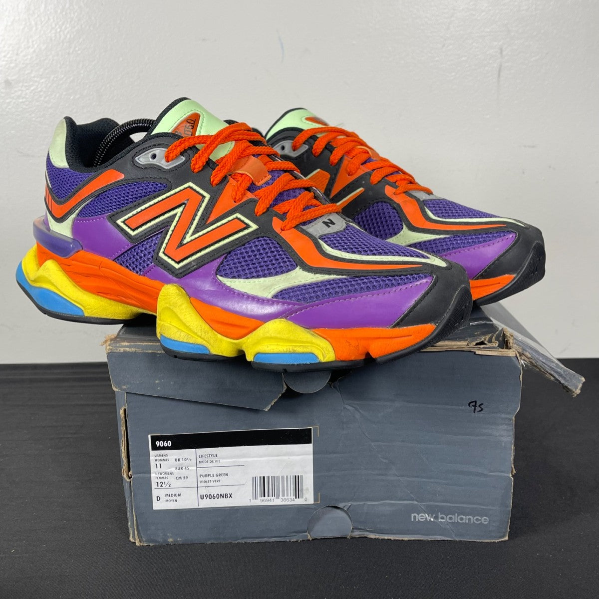 New Balance 9060 Prism Purple 11 (Moderately Worn Pre-Owned)New BalancePrism Purple/Vibrant Spring Glow - Image 1