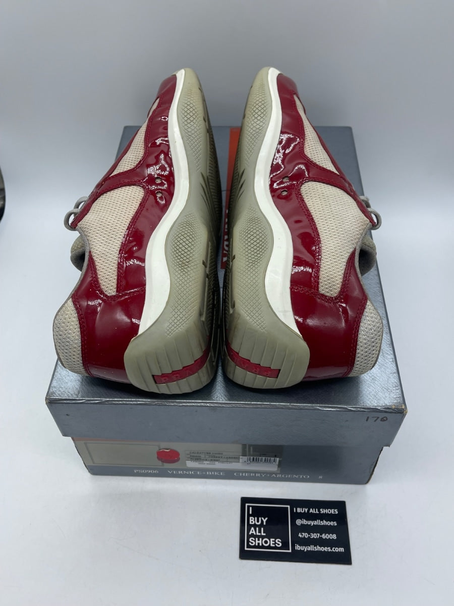 Prada America's Cup 'Red Silver Patent' 8 (Heavily Worn Pre-Owned) - Image 6