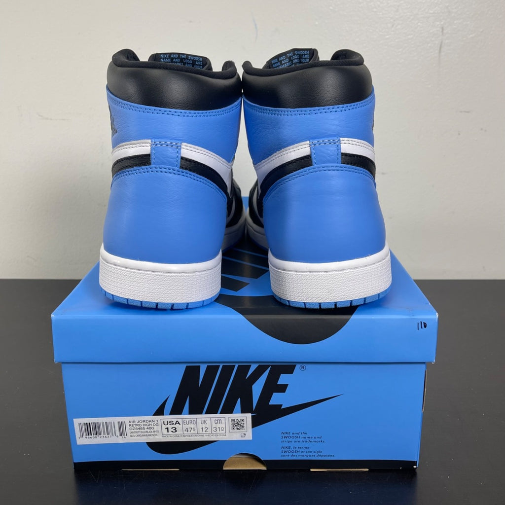 Jordan 1 Retro High OG UNC Toe 13 (Moderately Worn Pre-Owned)JordanUniversity Blue/Black/White - Image 4