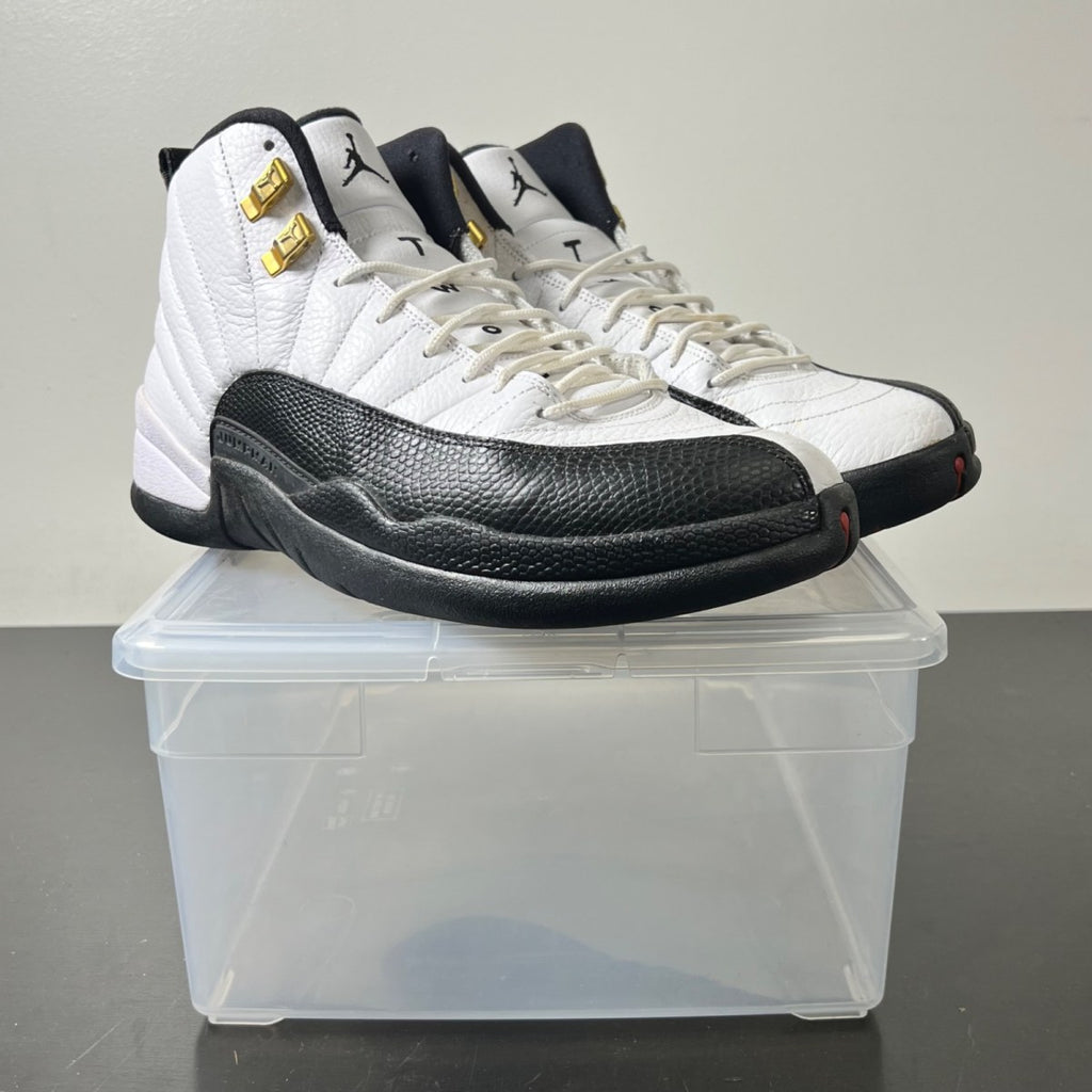 Jordan 12 Retro Taxi (2013) 9.5 (Moderately Worn Pre-Owned)JordanWhite/Black-Taxi - Image 1