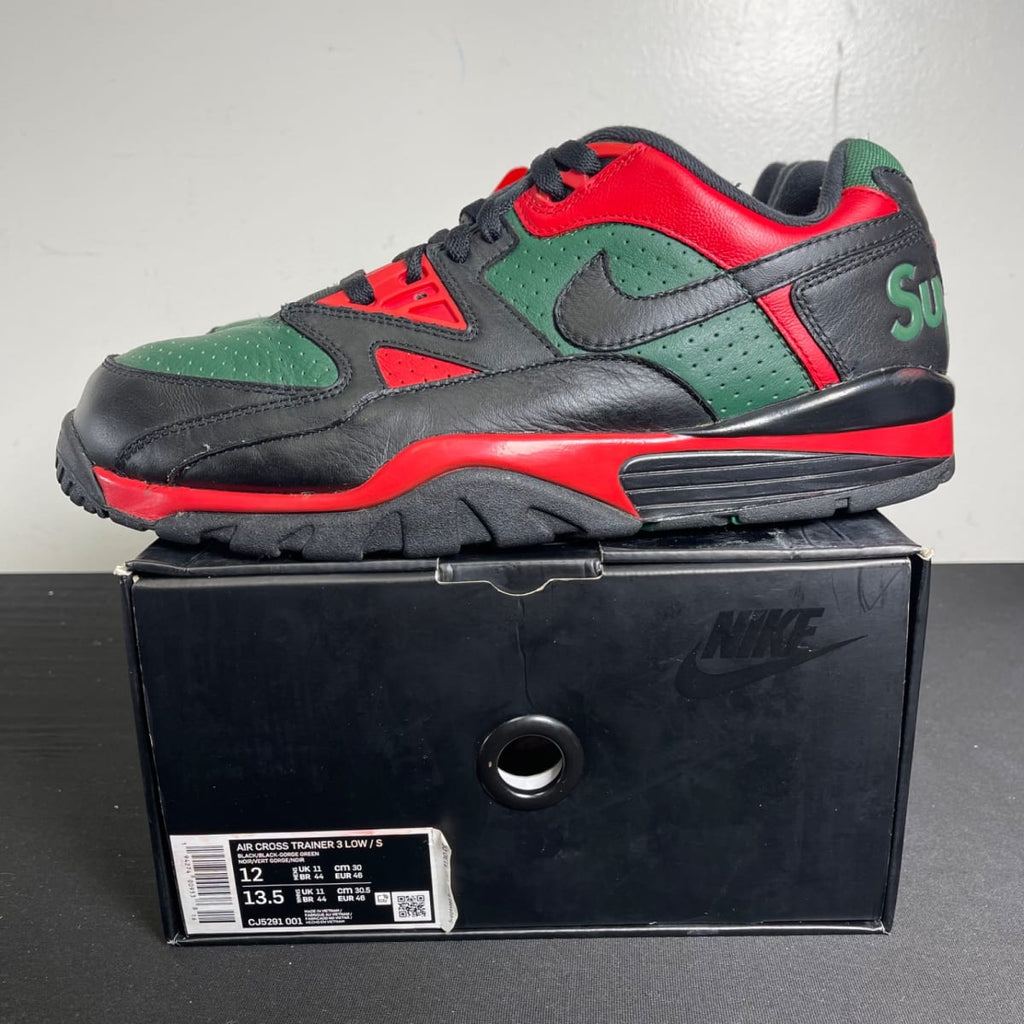 Nike Cross Trainer Low Supreme Black Green Red (Size 12) - aux