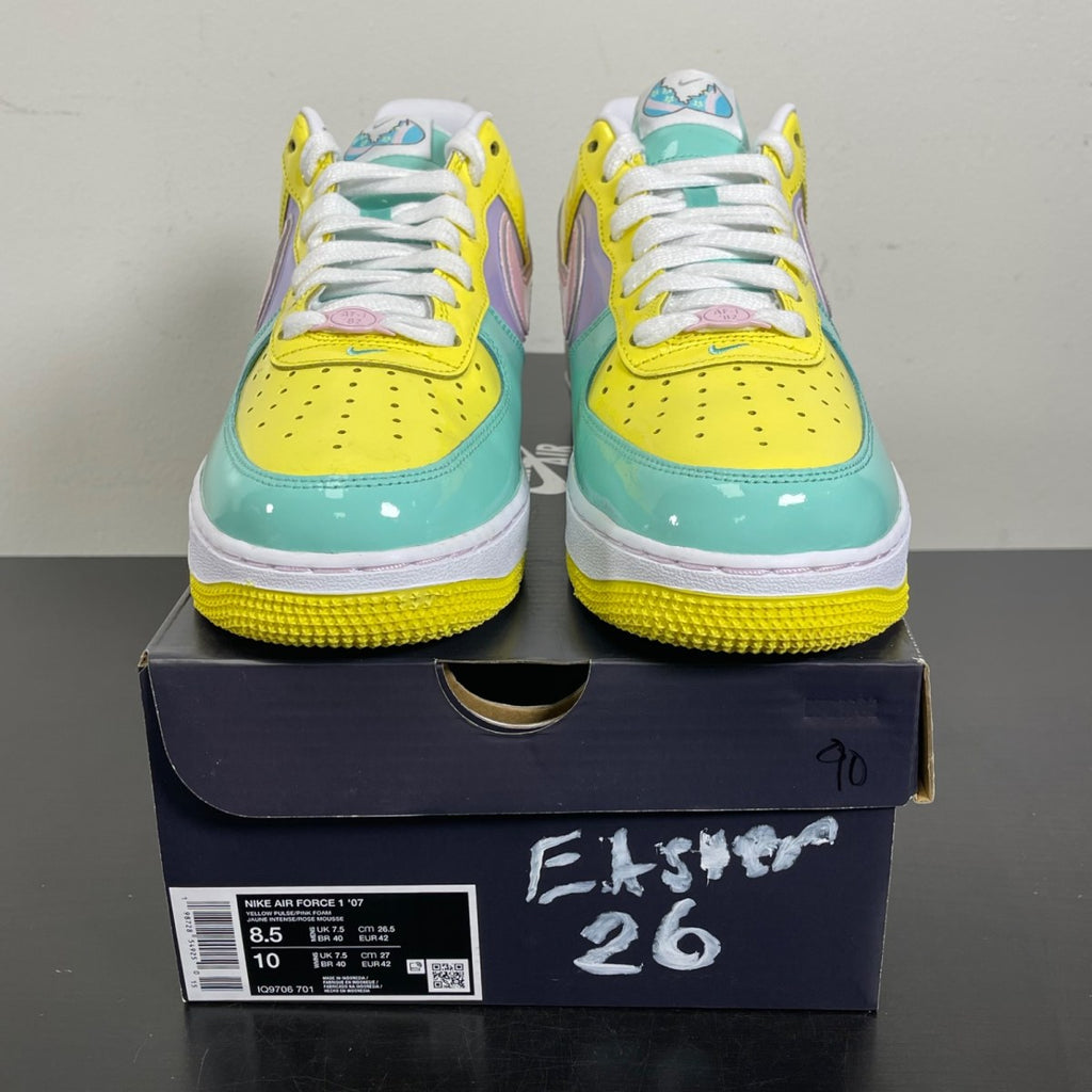 Nike Air Force 1 Low Easter (2026) 8.5 (Moderately Worn Pre-Owned)NikeYellow Pulse/Pink Foam/Hydrangeas/Emerald Rise/White - Image 2