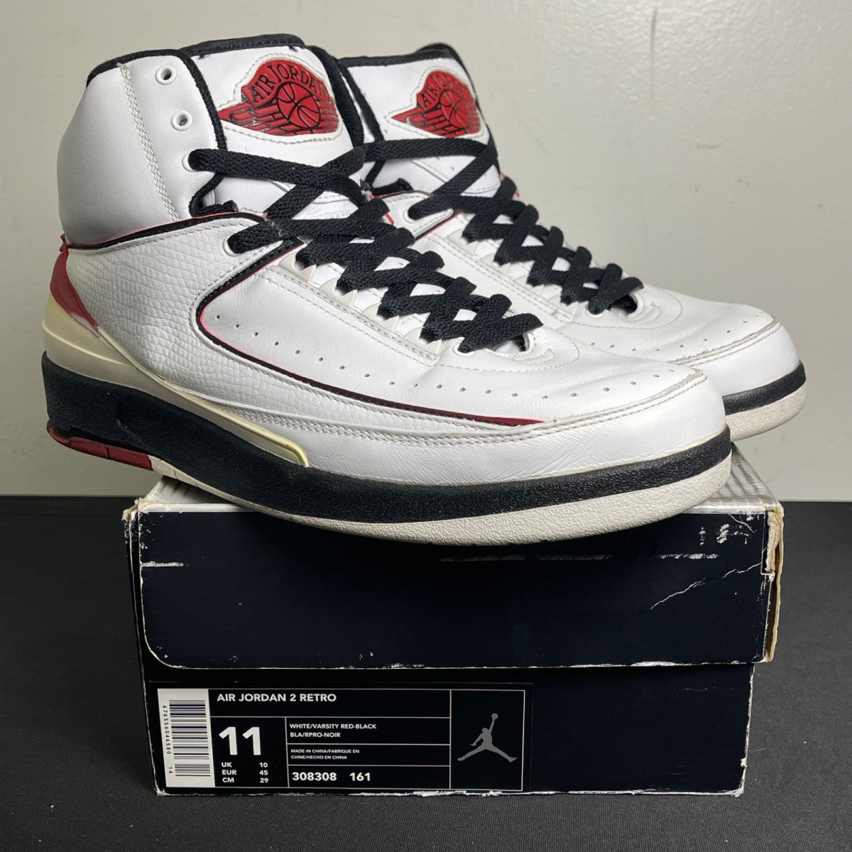 Jordan 2 Retro White Varsity Red (2004) (Size 11) - Image 1