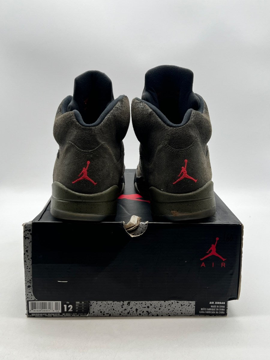 Jordan 5 Retro Fear Pack 12 (Moderately Worn Pre-Owned)JordanSequoia/Fire Red-Medium Olive-Black - Image 5