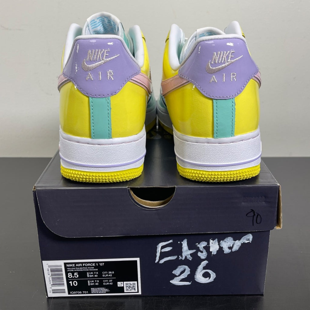 Nike Air Force 1 Low Easter (2026) 8.5 (Moderately Worn Pre-Owned)NikeYellow Pulse/Pink Foam/Hydrangeas/Emerald Rise/White - Image 4