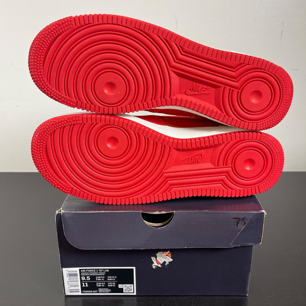 Nike Air Force 1 Low '07 ATL 9.5 (Moderately Worn Pre-Owned)NikeUniversity Red/Bright Crimson-Picante Red-Sail-Metallic Silver - Image 5