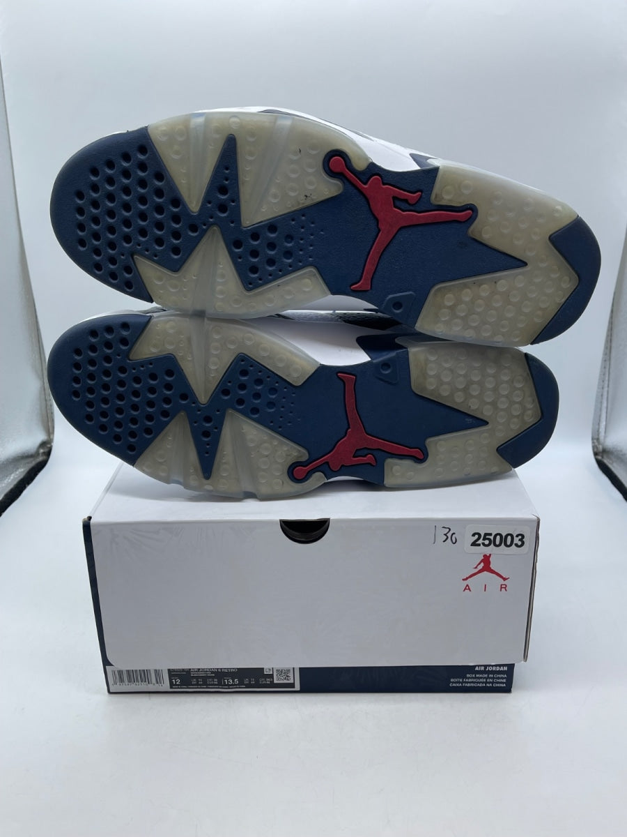 Jordan 6 Retro Olympic (2024) 12 (Moderately Worn Pre-Owned)JordanWhite/Varsity Red/Midnight Navy - Image 7