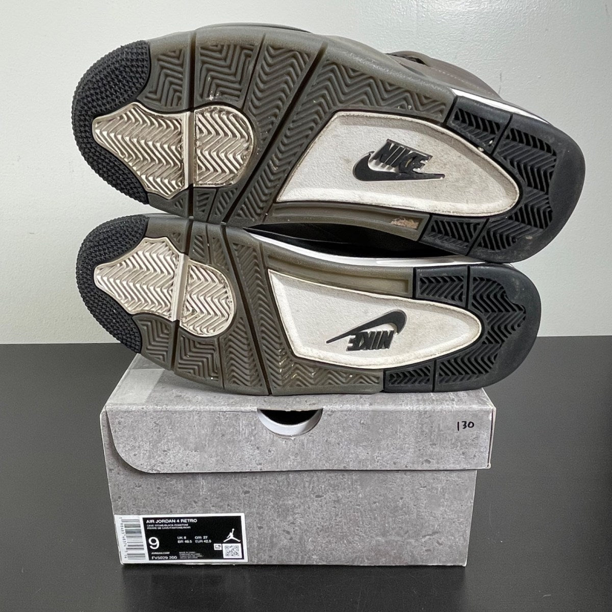 Jordan 4 Retro Cave Stone 9 (Moderately Worn Pre-Owned)JordanCave Stone/Black/Moon Particle - Image 5