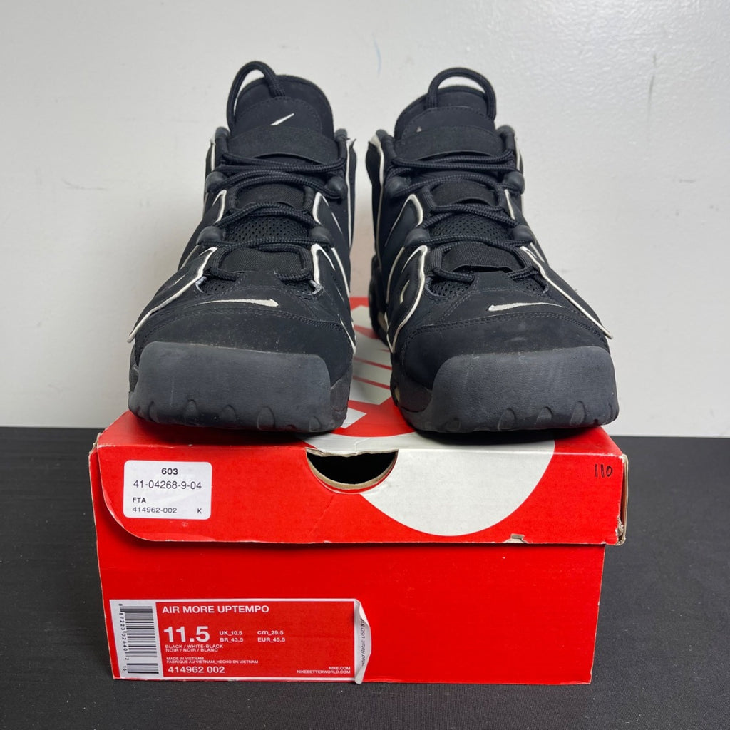 Nike Air More Uptempo Black White 11.5 (Moderately Worn Pre-Owned)NikeBlack/White - Image 2