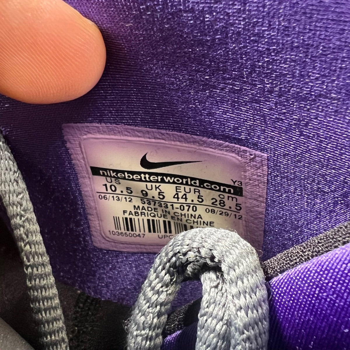 Nike Penny V Phoenix Suns 10.5 (Moderately Worn Pre-Owned)NikeDark Grey/Black-Rave Pink-Court Purple - Image 6