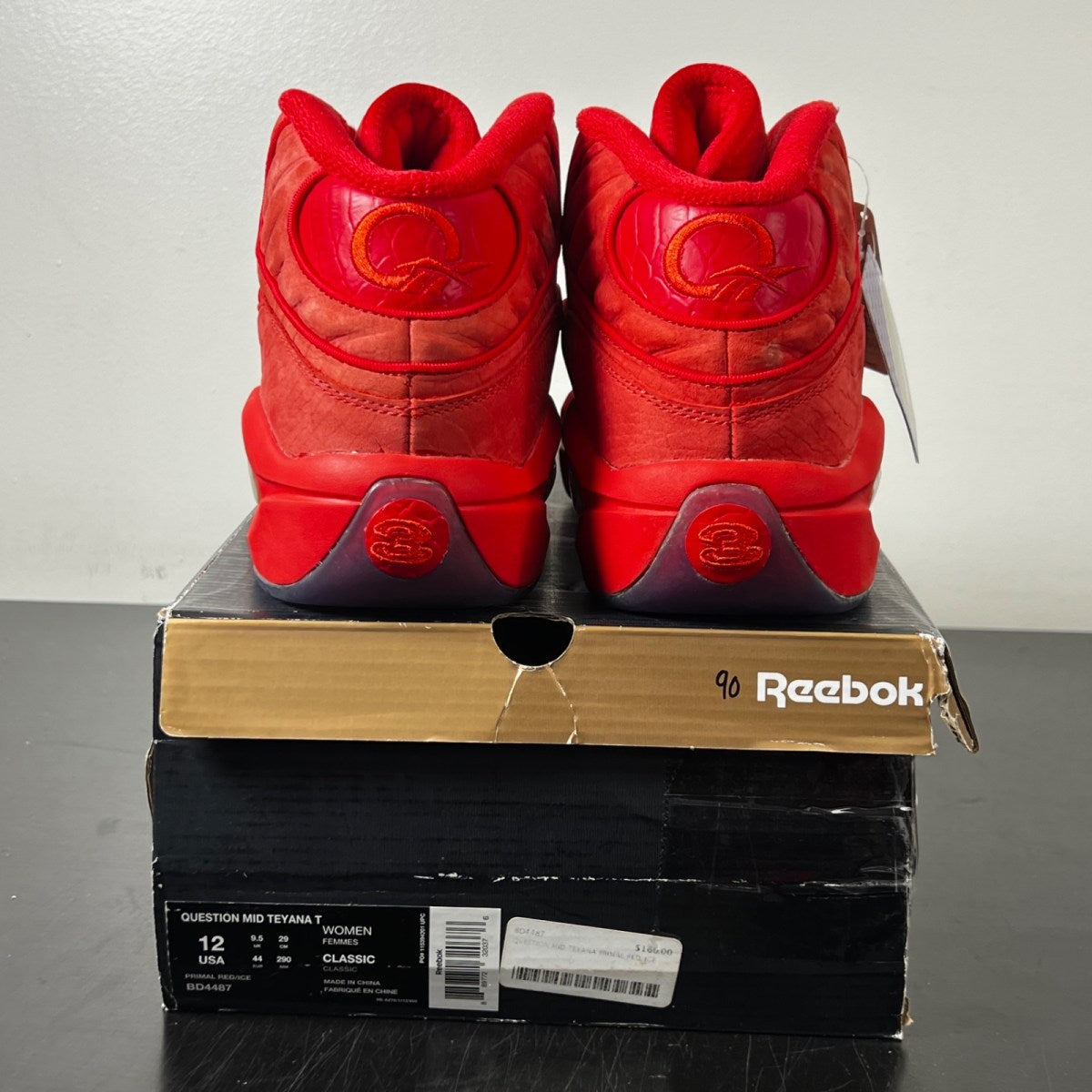 Reebok Question Mid Teyana Taylor Primal Red (Women's) 12W (VNDS Pre-Owned)ReebokPrimal Red/Ice - Image 5