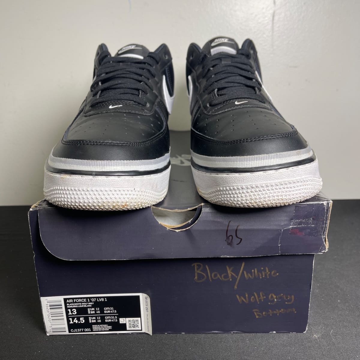 Nike Air Force 1 Low '07 LV8 Black Wolf Grey (Size 13) - aux
