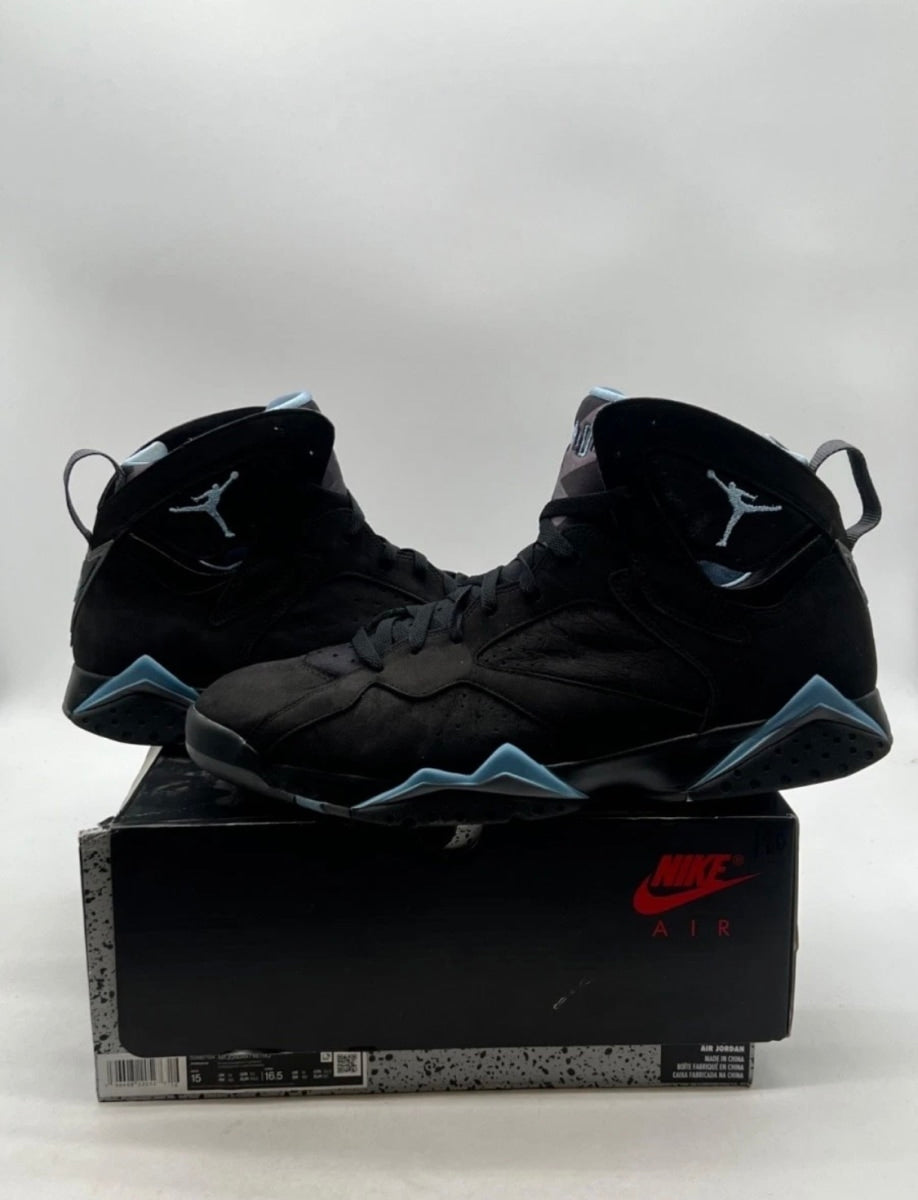 Jordan 7 Retro Chambray (2023) 15 (Moderately Worn Pre-Owned)JordanBlack/Chambray/Light Graphite - Image 1
