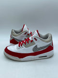 Jordan 3 Retro Tinker White University Red 12 (Moderately Worn Pre-Owned)JordanWhite/University Red-Neutral Grey - Image 1