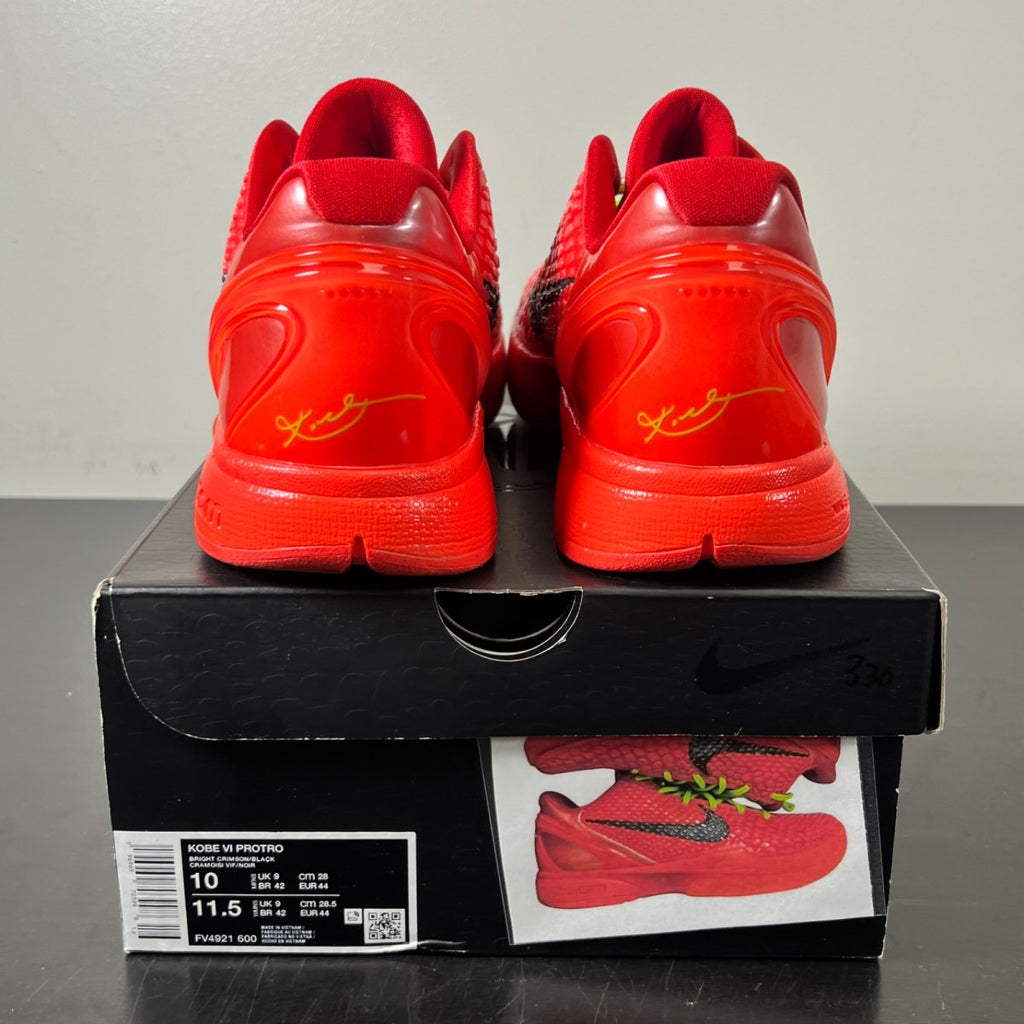 Nike Kobe 6 Protro Reverse Grinch 10 (Lightly Worn Pre-Owned)NikeBright Crimson/Black/Electric Green - Image 5